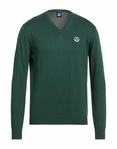 North Sails Man Sweater Dark green Cotton Cover