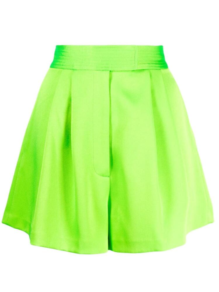 Alex Perry pleated high-waisted shorts - Green Cover