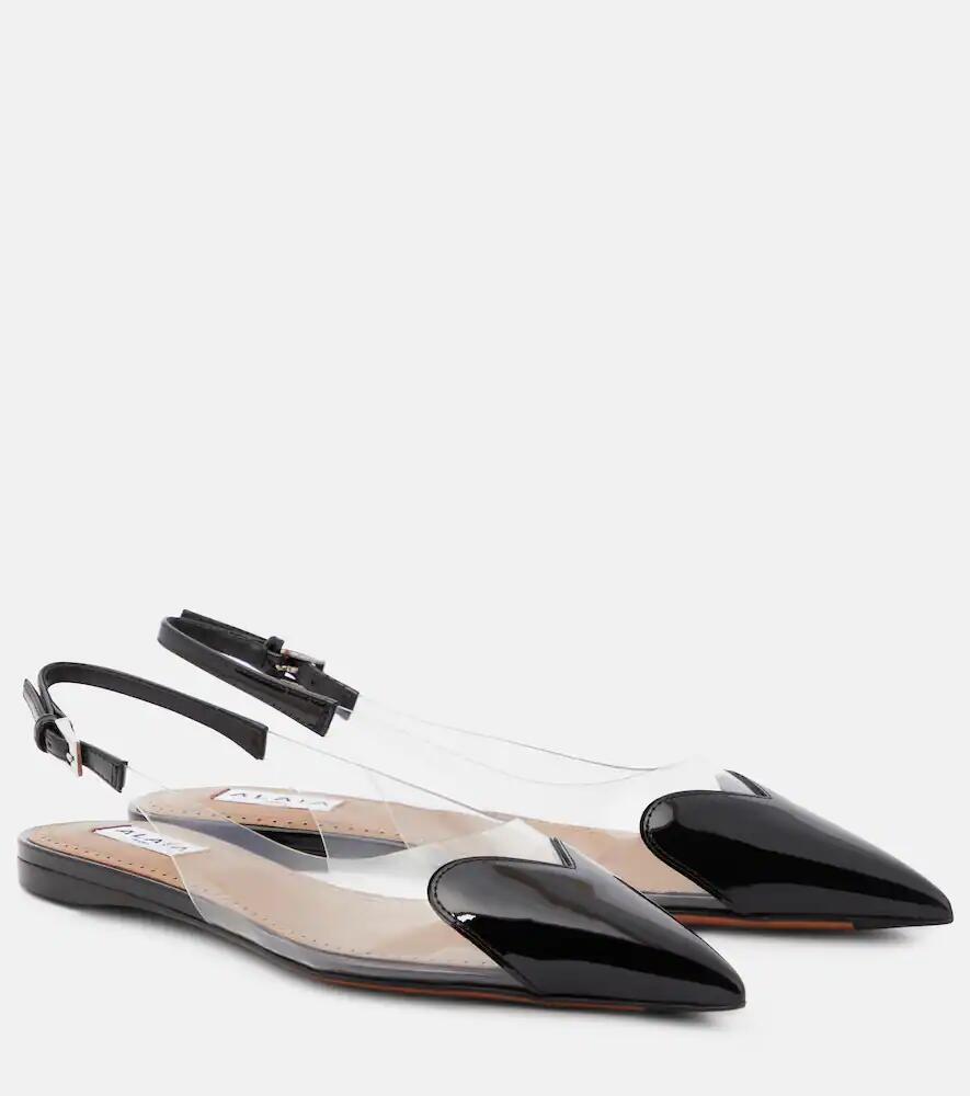 Alaïa Le Caur patent leather and PU slingback flats Cover