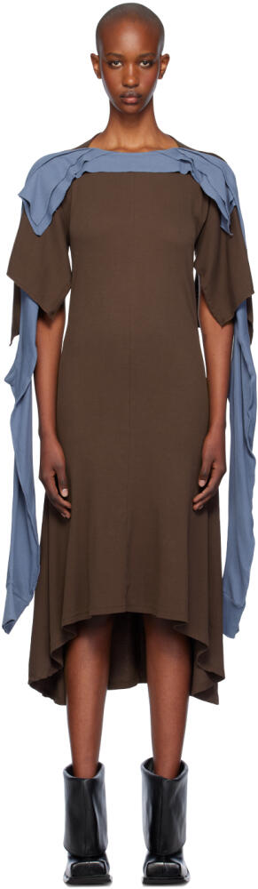 Kiko Kostadinov Brown & Blue Circe Midi Dress Cover