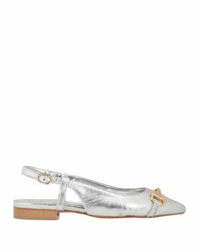 Divine Follie Woman Ballet flats Silver Soft Leather Cover