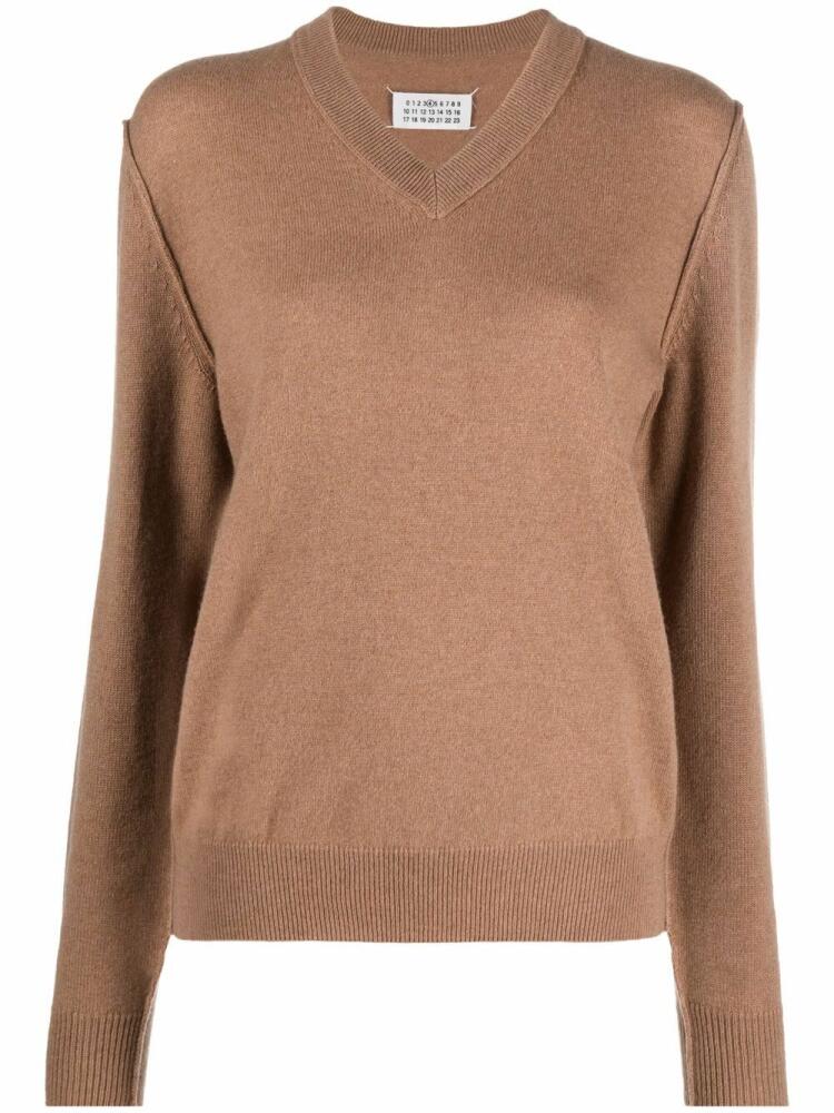 Maison Margiela knitted cashmere jumper - Brown Cover