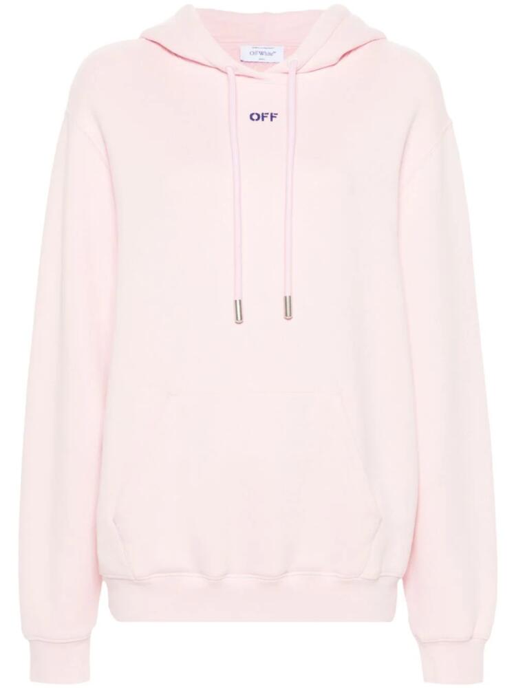 Off-White logo-embroidered hoodie - Pink Cover