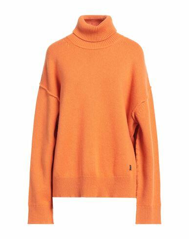 Dsquared2 Woman Turtleneck Orange Wool, Cashmere, Cow leather Cover