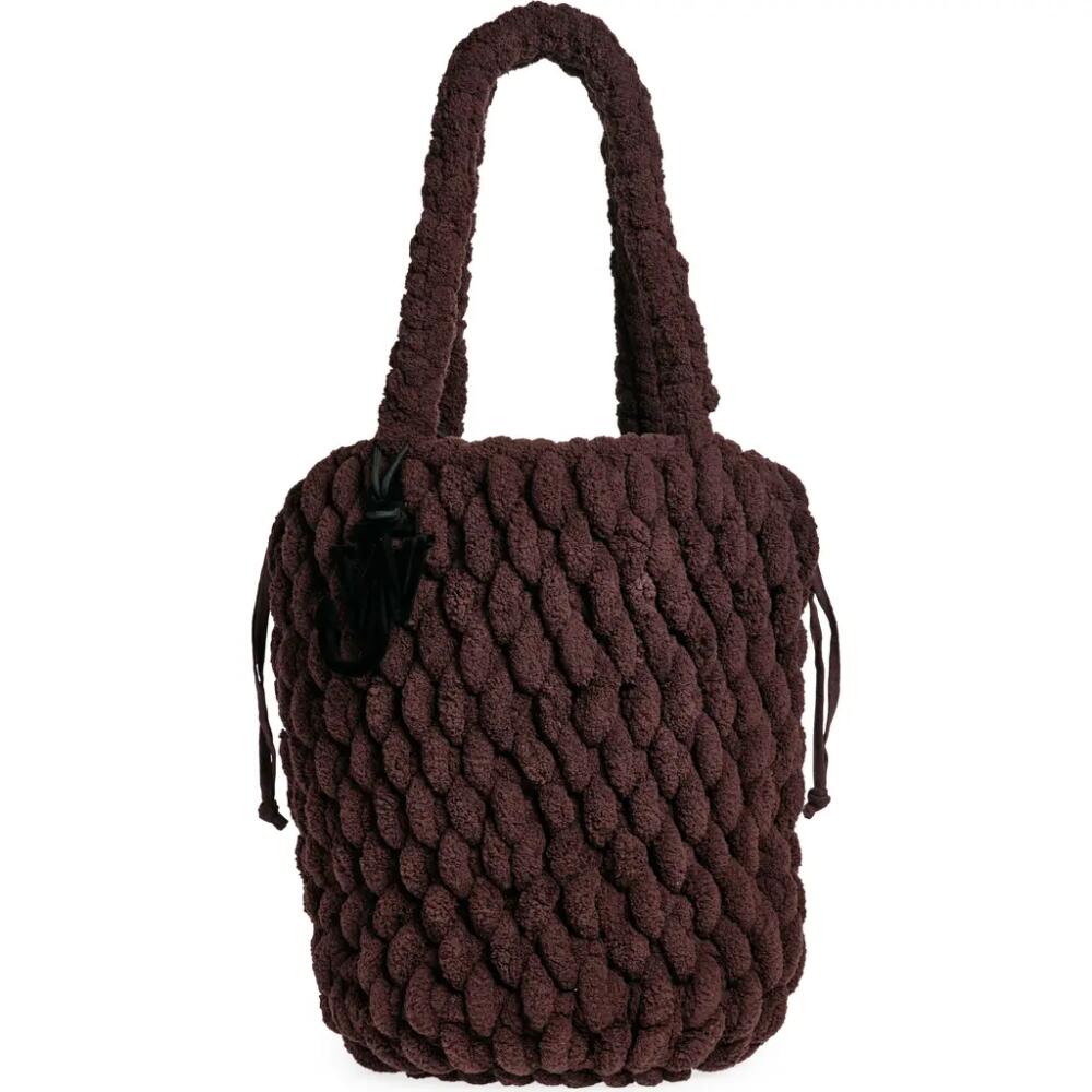 JW Anderson Large Chenille Blanket Tote in Dark Brown Cover