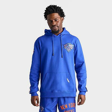 Pro Standard Men's New York Knicks NBA Embroidered Graphic Fleece Hoodie in Blue/Blue Cover