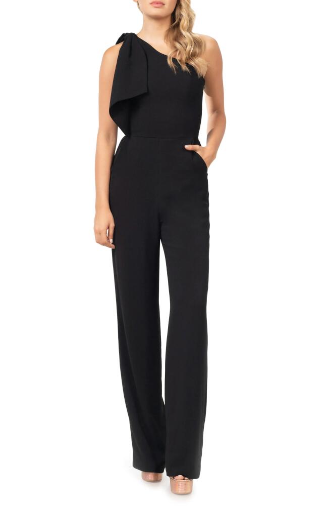 Dress the Population Tiffany One-Shoulder Jumpsuit in Black Cover