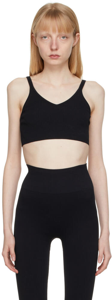 VAARA Black Technical Knit Crop Bra Cover