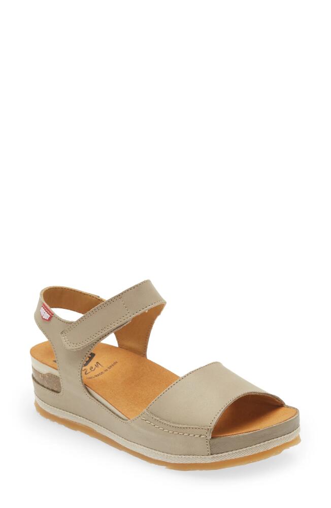 On Foot Platform Sandal in Taupe Leather Cover