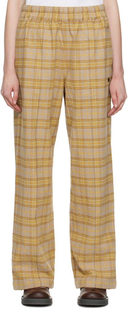 Acne Studios Orange Check Trousers Cover