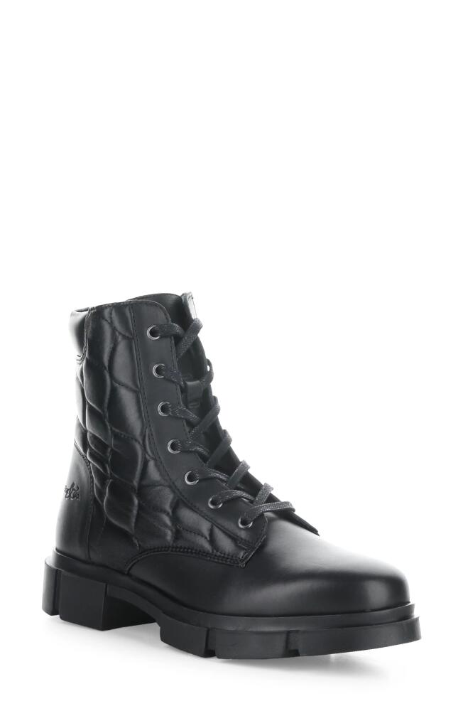 Bos. & Co. Libel Quilted Waterproof Combat Boot in Black Feel/Acolchoado Cover