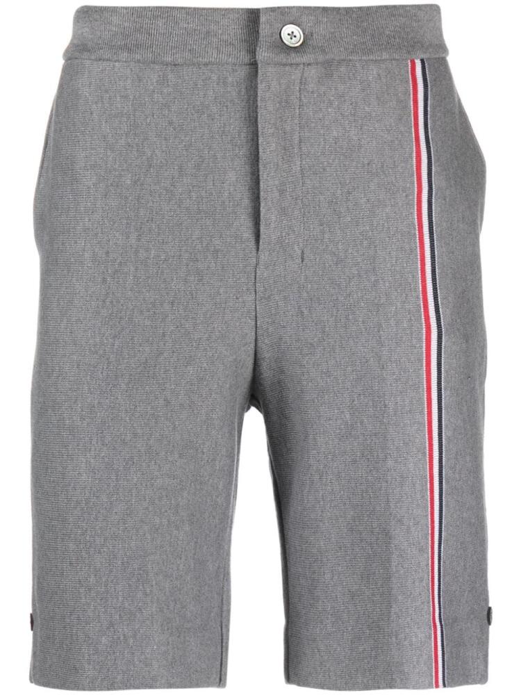 Thom Browne RWB-stripe cotton shorts - Grey Cover