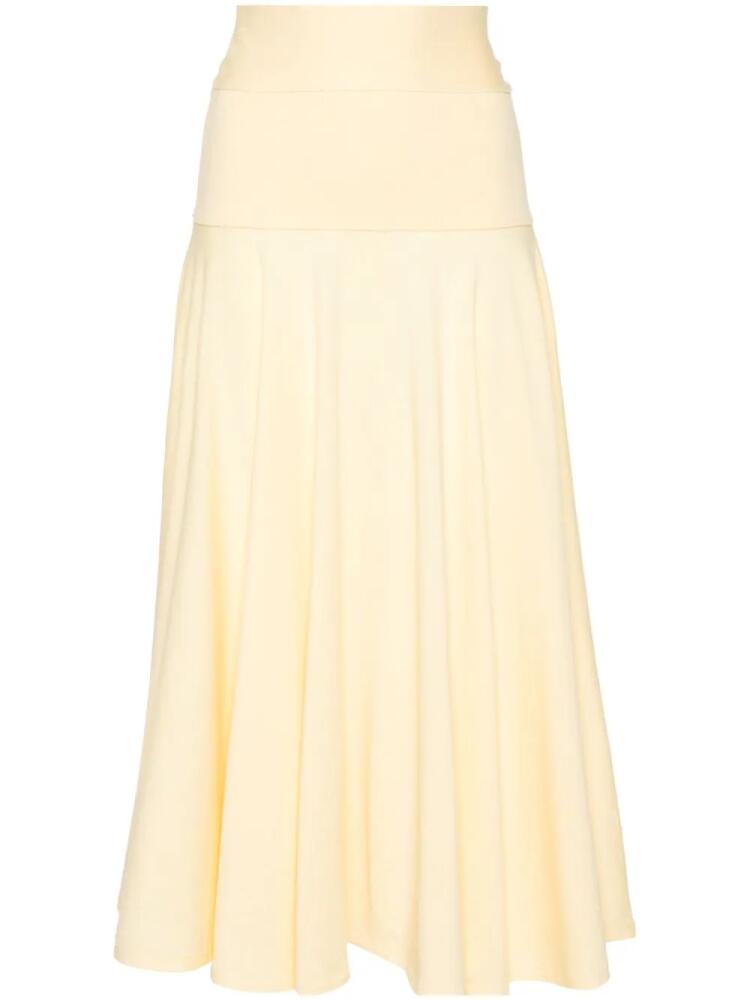 Plan C flared knit midi skirt - Yellow Cover