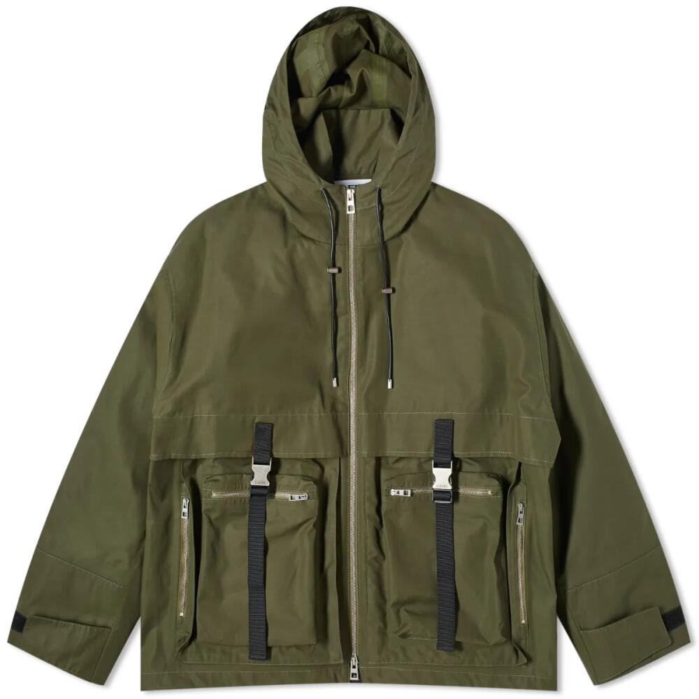 Loewe Men's Military Parka Jacket in Olive Green Cover