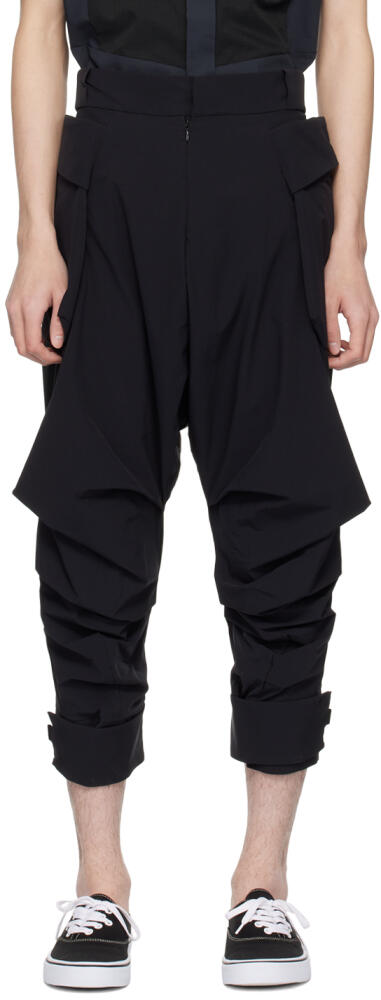 FUMITO GANRYU Black Paneled Trousers Cover