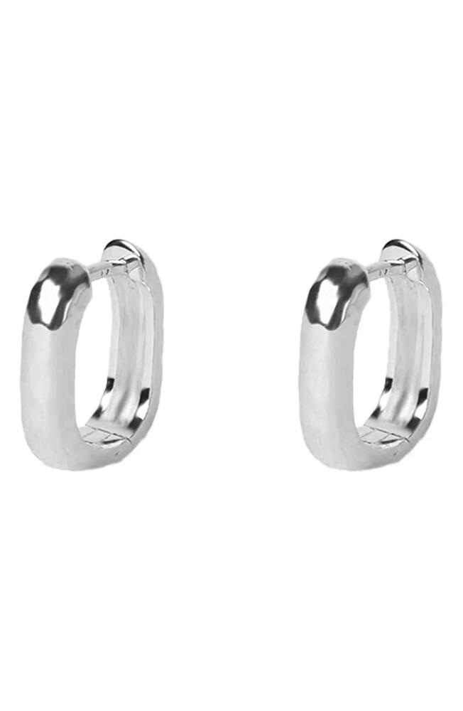 Argento Vivo Sterling Silver Hammered Square Hoop Earrings Cover