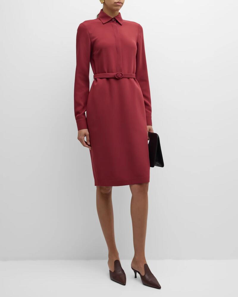 Lafayette 148 New York Belted Crepe Shirtdress Cover