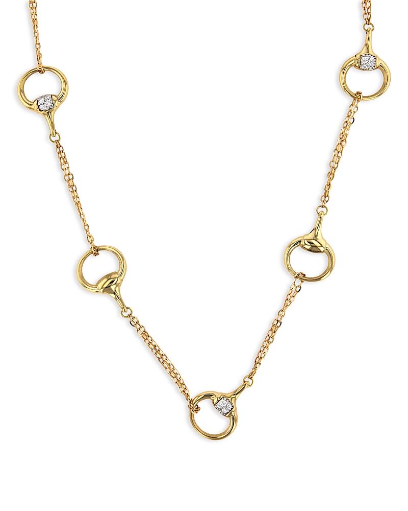 Alberto Milani 18K Yellow Gold Via Caneva Diamond Horsebit Link Single Strand Necklace, 17 Cover