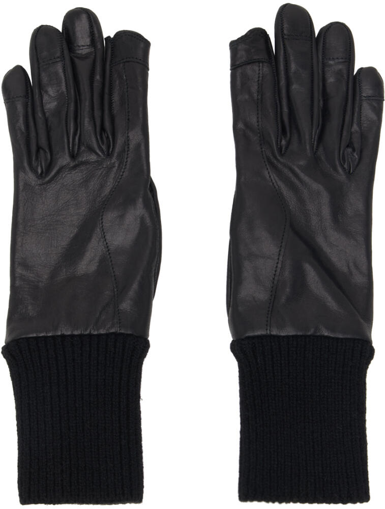 Rick Owens Black Runway Short Ribcuff Gloves Cover