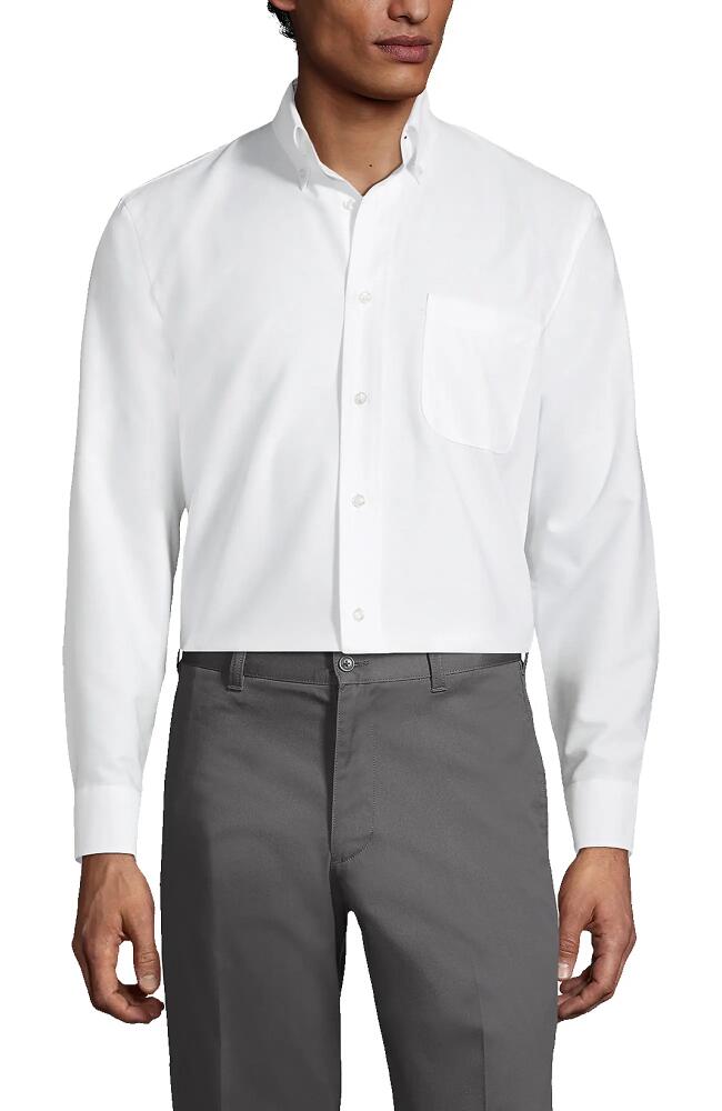 Lands' End School Uniform Long Sleeve Oxford Dress Shirt in White Cover