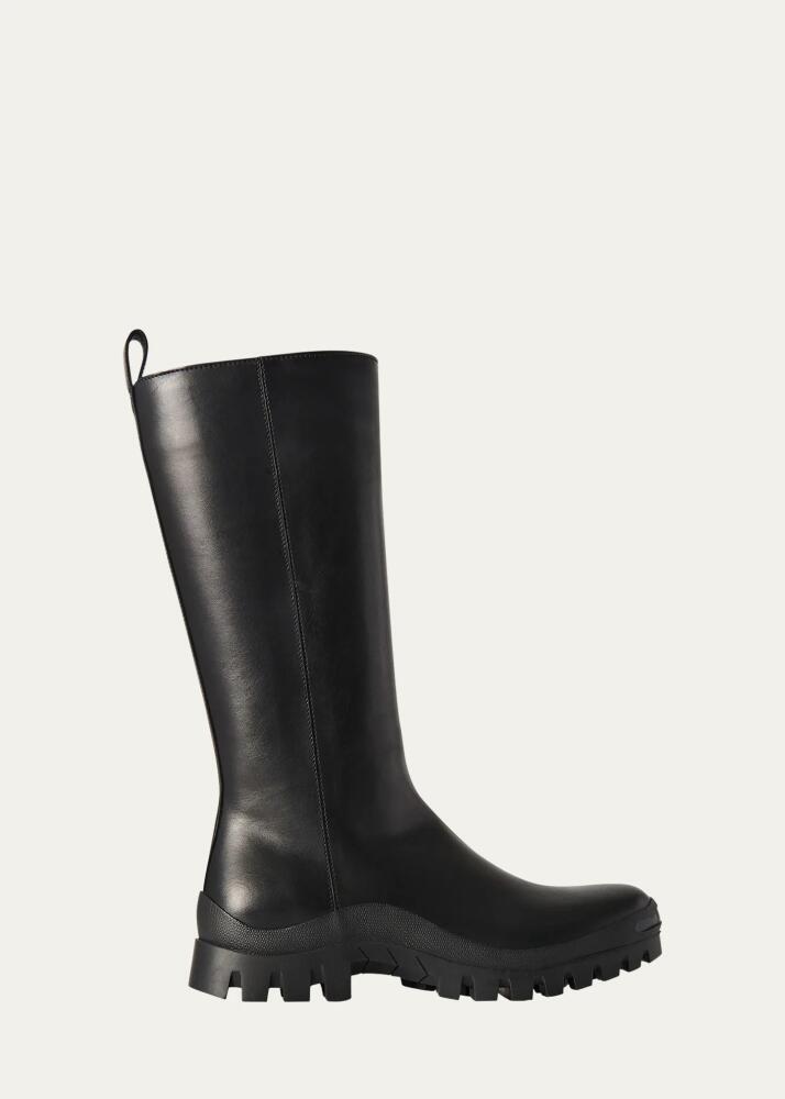 THE ROW Greta Leather Tall Moto Boots Cover