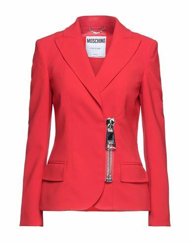 Moschino Woman Blazer Red Polyester, Polyurethane Cover