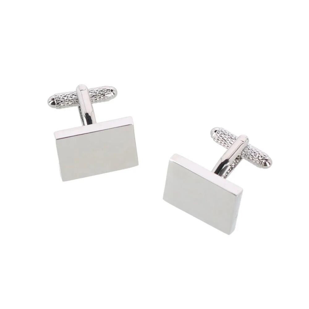 Trafalgar Rooney Rectangle Brass Cufflinks in Silver Cover