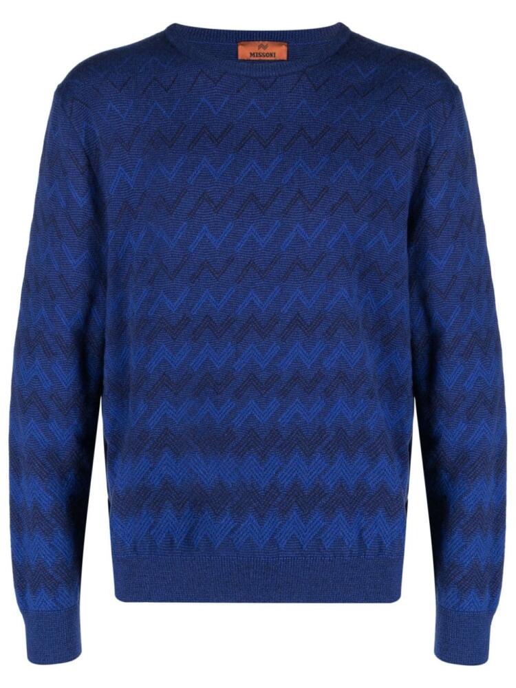 Missoni zigzag-pattern cashmere jumper - Blue Cover