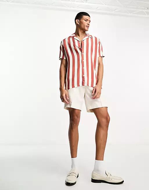 PacSun stripe short sleeve shirt in redwood burl-Multi Cover