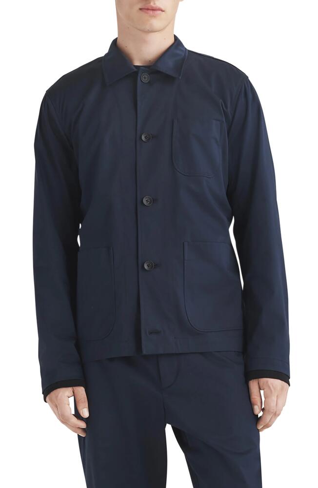 rag & bone Evan Stretch Sateen Chore Shirt Jacket in Navy Cover