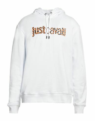 Just Cavalli Man Sweatshirt White Cotton, Elastane Cover