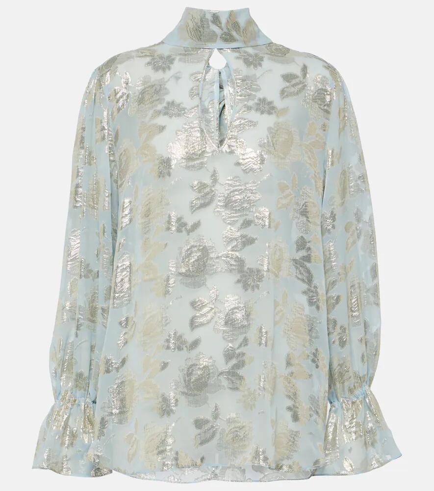 Nina Ricci Floral silk-blend jacquard blouse Cover