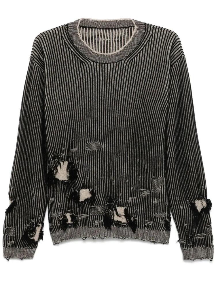 MM6 Maison Margiela distressed sweater - Black Cover