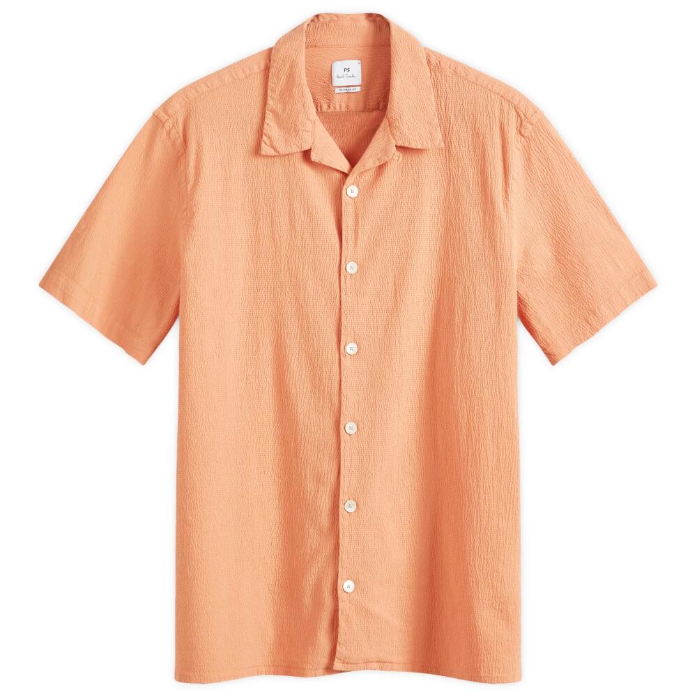 Paul Smith Men's Seersucker Vacation Shirt in Orange Cover