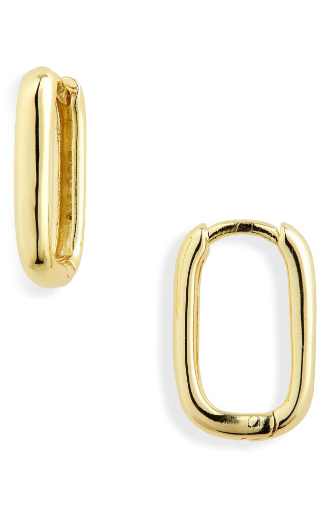 Argento Vivo Sterling Silver Oblong Hoop Earrings in Gold Cover