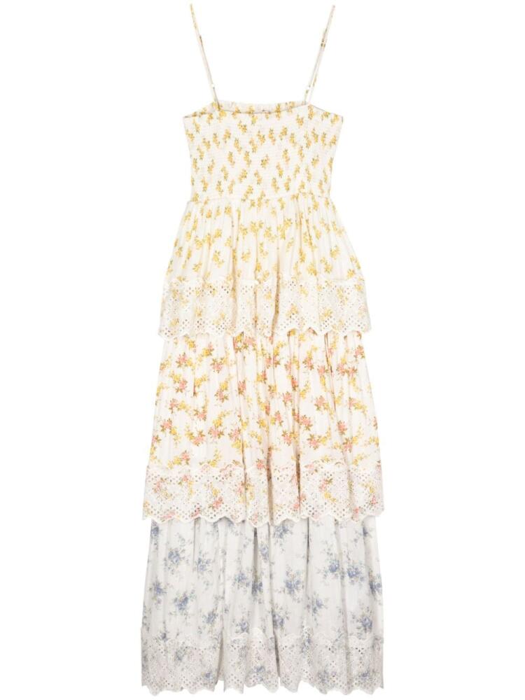 byTiMo floral-print layered midi dress - White Cover