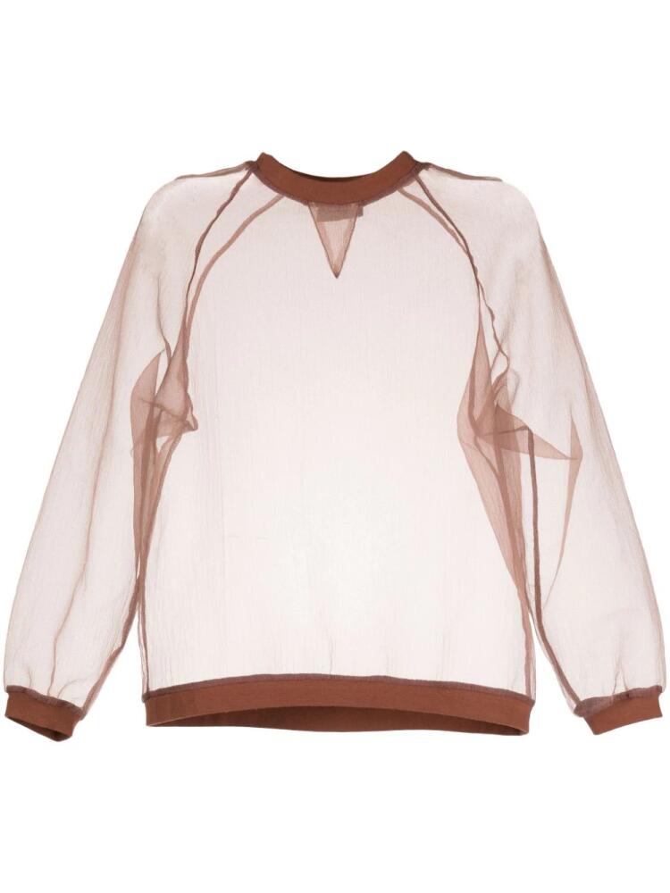 Cynthia Rowley crew-neck organza sweatshirt - Brown Cover