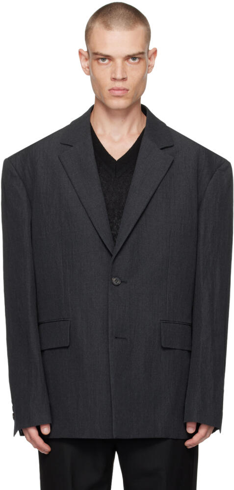 Juun.J Gray Single-Breasted Blazer Cover