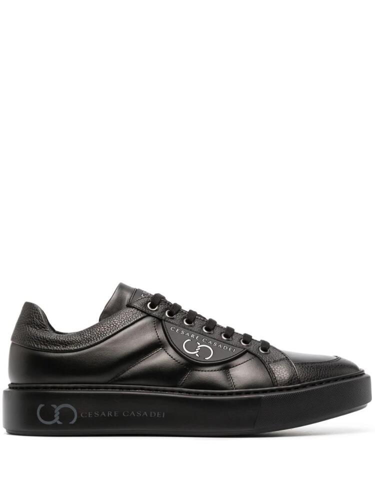 Casadei logo-embossed low-top sneakers - Black Cover