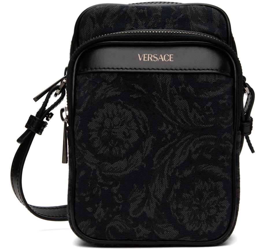 Versace Black Barocco Crossbody Pouch Cover