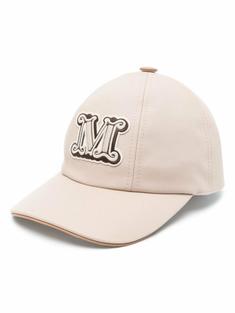 Max Mara logo-appliqué cotton-blend hat - Neutrals Cover