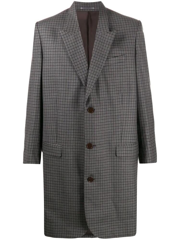 Martine Rose single-breasted check coat - Grey Cover