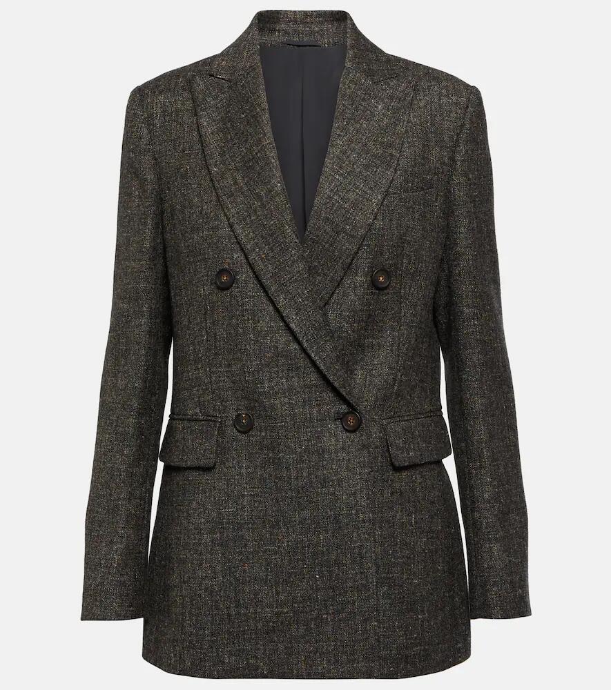 Brunello Cucinelli Double-breasted virgin wool-blend blazer Cover