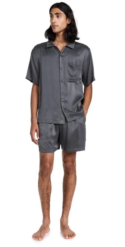 Lunya Washable Silk Button Up Short Set Meditative Grey Cover