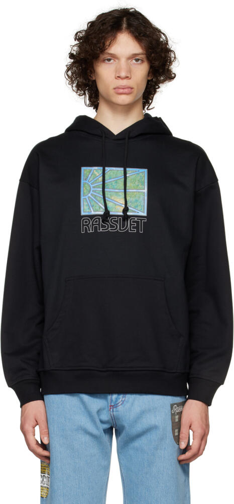 Rassvet Black Graphic Print Hoodie Cover