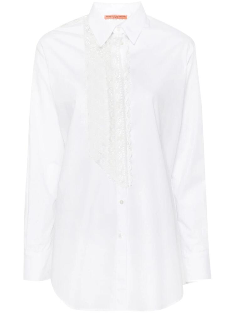 Ermanno Scervino lace-panels cotton shirt - White Cover