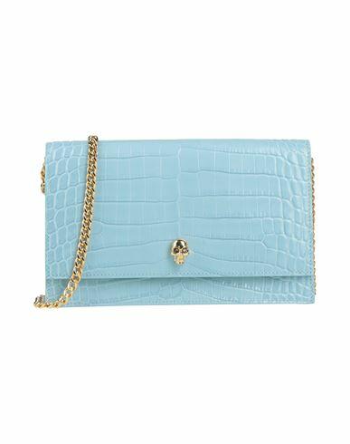 Alexander Mcqueen Woman Cross-body bag Sky blue Leather Cover