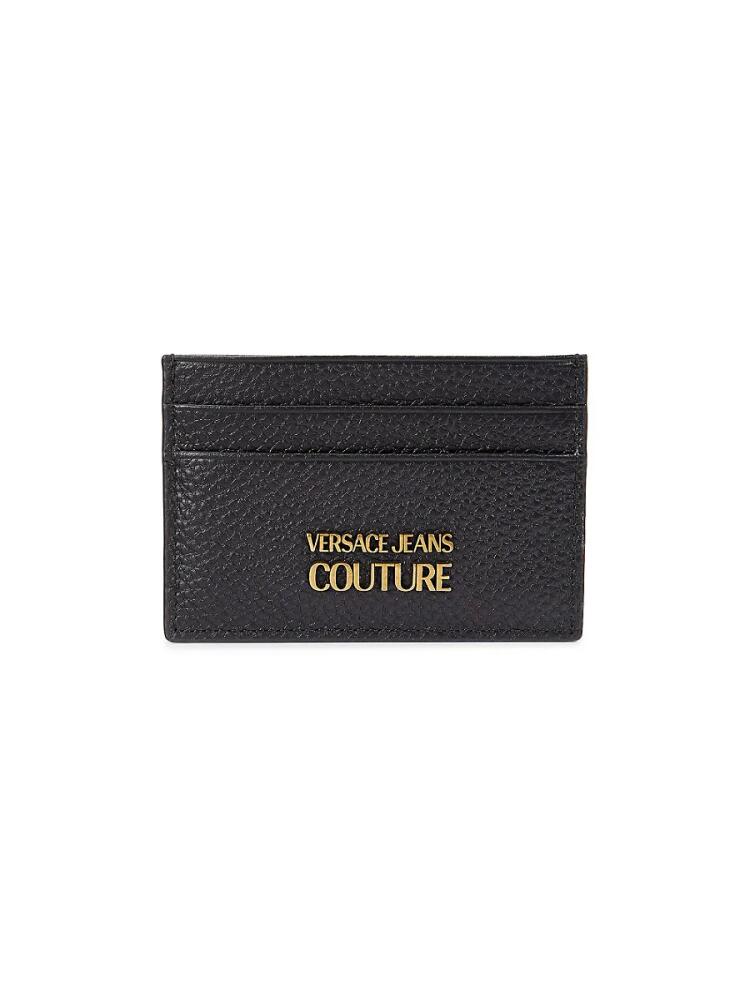 Versace Jeans Couture Men's Logo Leather Card Case - Black Cover