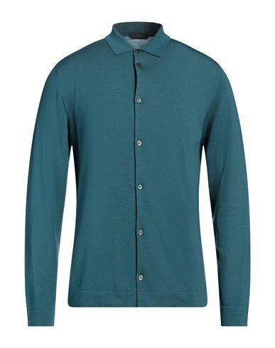 Zanone Man Cardigan Deep jade Virgin Wool, Polyamide Cover