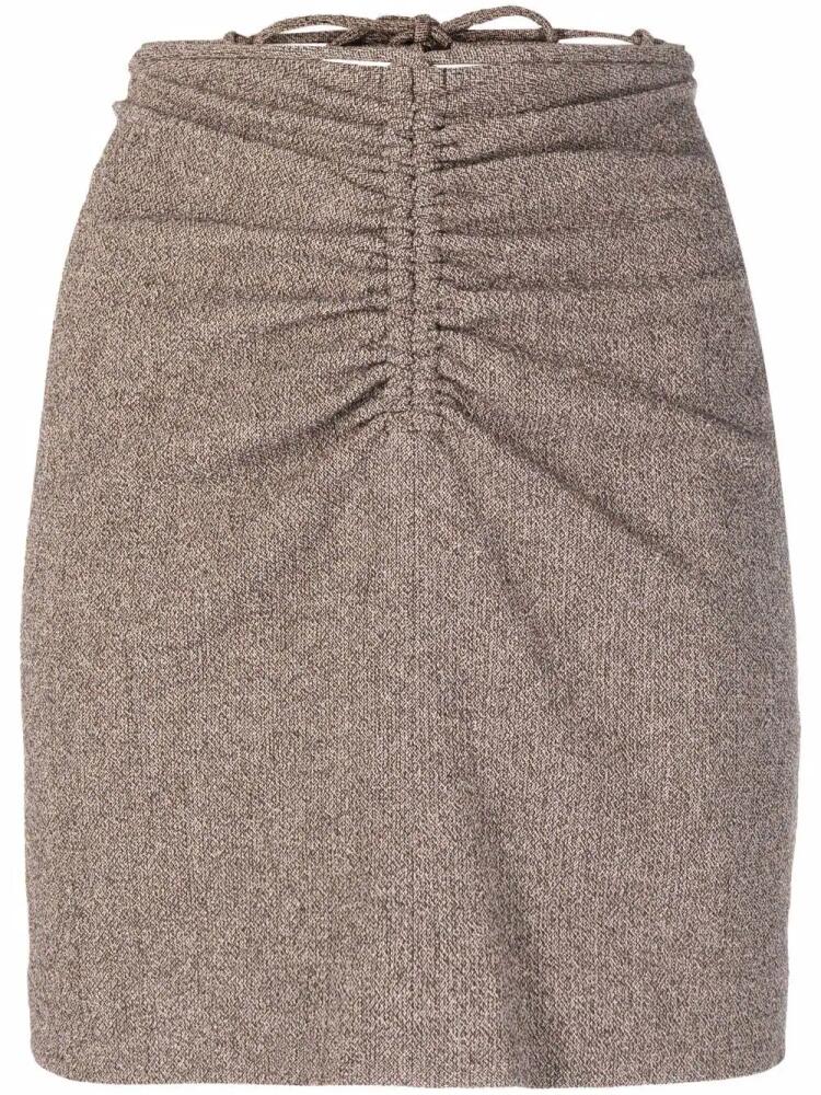 Nanushka knitted ruched mini skirt - Brown Cover